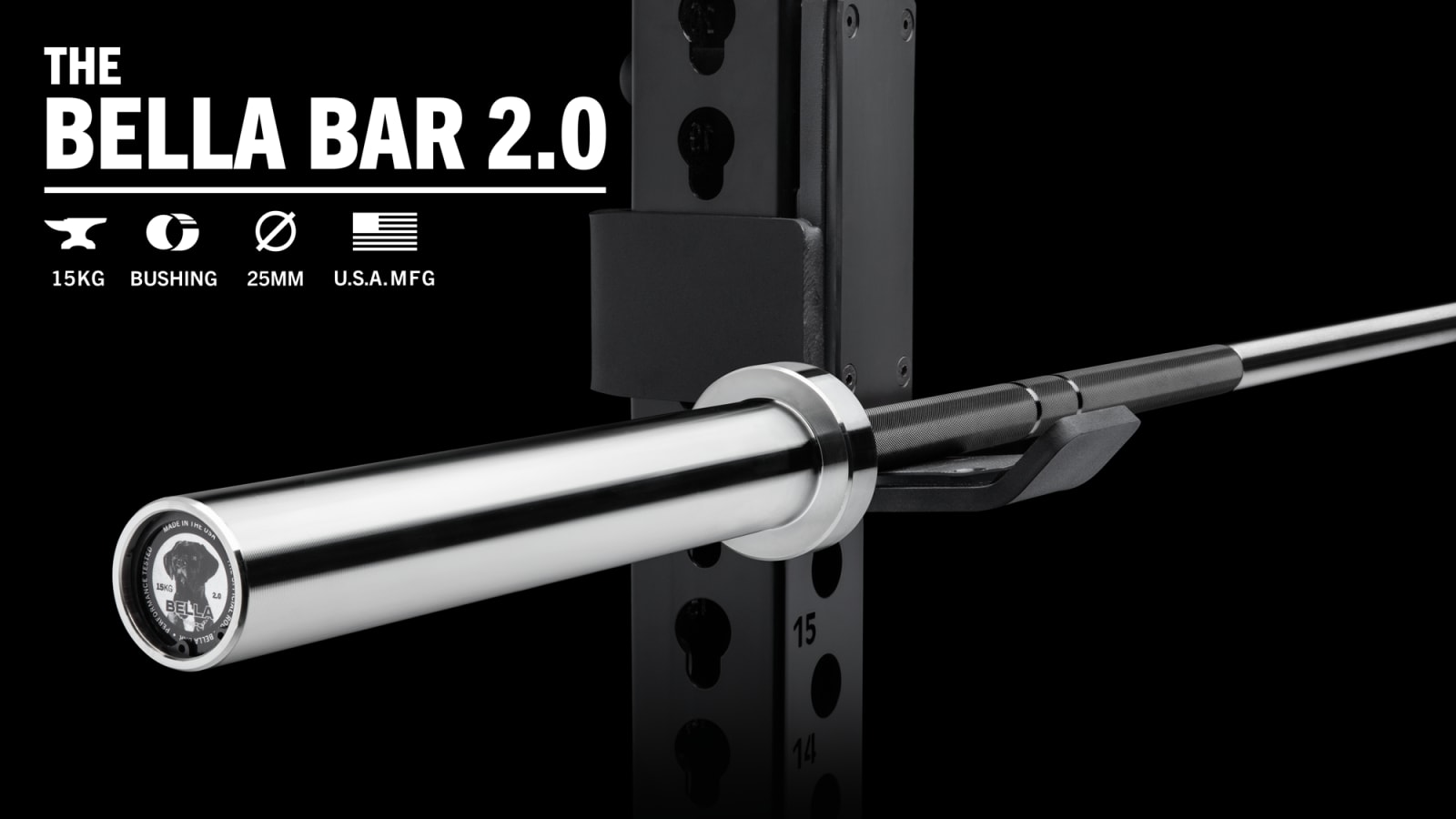 The Bella Bar 2.0 - Black Zinc - Women's 25mm Multipurpose Barbell